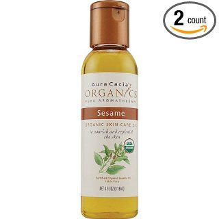 Aura Cacia Organic Aromatherapy Sesame Skin Care Oil, 4 Oz (Pack of 2): Health & Personal Care