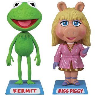 (Set) The Muppets Kermit the Frog and Miss Piggy Bobbleheads Toy Figurines : Bobble Head Toy Figures : Baby