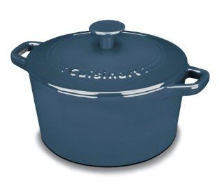 Cuisinart CI630 20BG Chef's Classic Enameled Cast Iron 3 Quart Round Covered Casserole, Provencal Blue: Kitchen & Dining