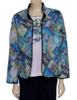 Printed Patch Quilt Jacket in Multi by Alfred Dunner Petites (8P) at  Womens Clothing store