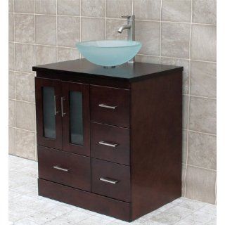 30" Bathroom Vanity Cabinet Vessel Sink Wood Top M2 Bathroom Vanity Cabinet And Sink