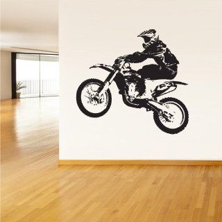 Room Wall Vinyl Sticker Decal Mural Design Dirt Bike Motorcycle Racer Racing on Dirt Sport 953   Wall Decor Stickers