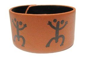 Adjustable Bracelet with Indian Symbol Engraved   Coqui Taino Engraved   Clay Color Bracelet with Black Coqui Engraved: Everything Else