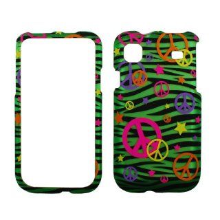 Rubberized Green Black Zebra Orange Yellow Pink Purple Colorful Peace Star Snap on Design Case Hard Case Skin Cover Faceplate for T mobile Samsung Galaxy S Vibrant T959/Samsung Galaxy S 4G + Screen Protector Film + Free Cell Phone Bag: Cell Phones & Ac