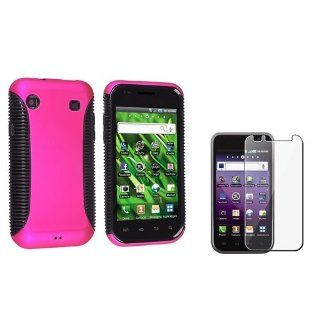 eForCity Black TPU / Hot Pink Hard Hybrid Case with Free Screen Protector Compatible with Samsung© Vibrant SGH T959: Cell Phones & Accessories