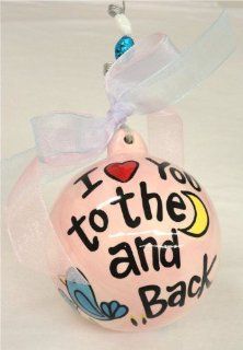 Glory Haus To The Moon and Back Ball Ornament, 4 by 4 Inch, Pink   Christmas Ball Ornaments