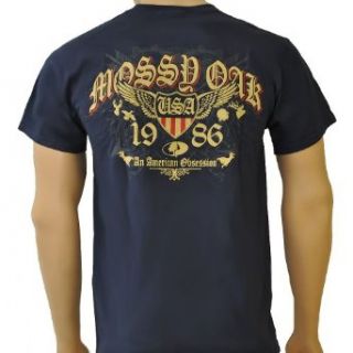 Mossy Oak Navy USA Short Sleeve Logo T Shirt at  Mens Clothing store