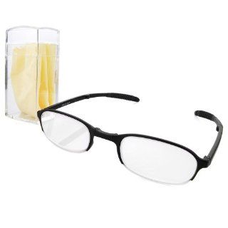 Portable Lightweight TR90 Black Half Frame Folding Reading Glasses Eyewear with Case +1.00