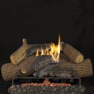 Vantage Hearth 24 inch Rugged Stack Gas Logs With Vent free Propane Gas Tri flame Burner   Electronic Ignition   Propane Gas Fire Logs