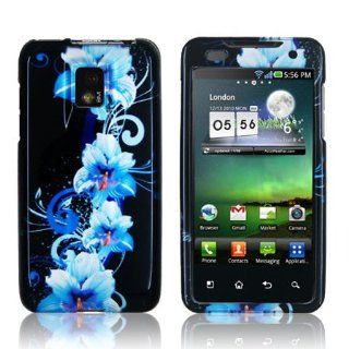 LG Optimus 2X P990 / G2X P999   Blue Flower Design Hard Plastic Skin Case Back Cover [AccessoryOne Brand]: Cell Phones & Accessories