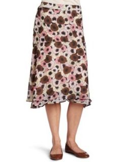 Sag Harbor Women's Printed Pull On Skirt, Brown/Pink, X Large at  Women�s Clothing store