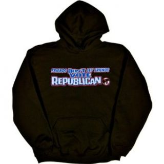 Mens Hooded Sweatshirt : FRIENDS DON'T LET FRIENDS VOTE REPUBLICAN: Novelty Hoodies: Clothing