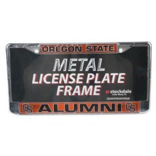 Oregon State Beavers Alumni Metal License Plate Frame W/domed Insert   Orange Background : Sports Fan License Plate Frames : Sports & Outdoors