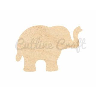 Baby Elephant 111 Cutout Crafts, Gift Tags Ornaments Laser Cut Birch Wood