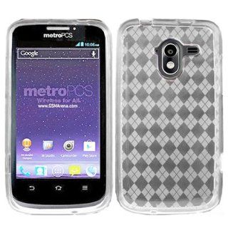EMAXCITY Brand Flexible CLEAR TPU Soft Cover Case with CHECKER Design for ZTE N9120 AVID 4G METRO PCS [WCL994]: Cell Phones & Accessories