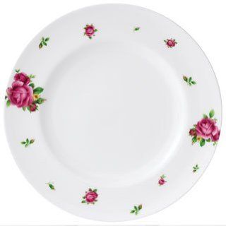 New Country Roses Casual Dinner Plate Color: White: Kitchen & Dining