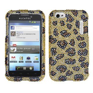 MYBAT Leopard Skin/Camel Diamante Protector Cover for ALCATEL 995 (One Touch): Cell Phones & Accessories