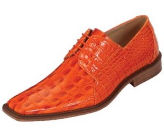 Bolano Mens Orange Classic Oxford Exotic Faux Crocodile Print Dress Shoe: Style Cappi Orange 216: Shoes