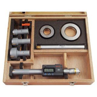 Mitutoyo 468 978 Digimatic Holtest LCD Inside Micrometer, Interchangeable Head Set, 0.8 2"/20.32 50.8mm Range, 0.00005" Graduation, +/ 0.00015" Accuracy (4 Piece Set)