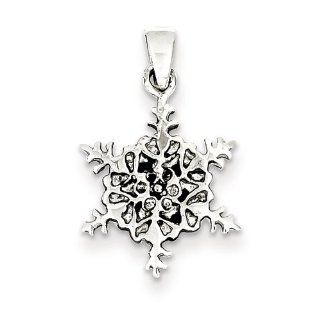 Sterling Silver Antiqued Snowflake Pendant, Best Quality Free Gift Box Satisfaction Guaranteed Pendant Necklaces Jewelry
