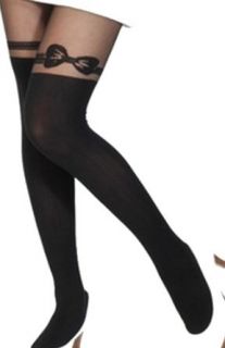 Mocks Cuttie Ribbon Garters Suspender Thigh High Pantyhose Tights: Pretty Polly Tights: Clothing