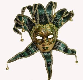 Masquerade Jester Masks with Green Collars and Brass Pattern Mask Facial for Women Toys & Games