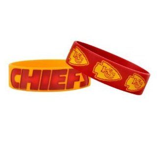 Kansas City Chiefs Big Logo NFL extra wide Bulky Bandz Bracelet 2 pack *NEW*: Everything Else