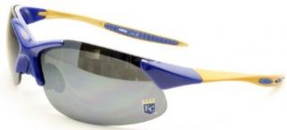 MLB Kansas City Royals Semi Rimless Sunglasses (Royal Blue & Gold): Clothing