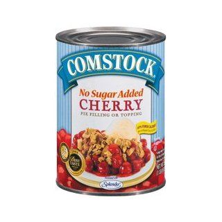 Comstock Cherry Pie Filling No Sugar Added 20oz   6 Unit Pack : Pie And Pastry Cherry Fillings : Grocery & Gourmet Food