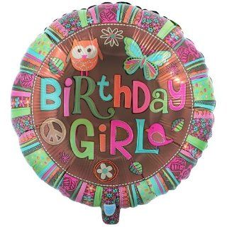 Hippie Chick 18" Foil Balloon Peace Owl Girl Birthday Party Supplies: Toys & Games