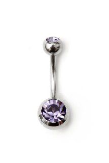 Morbid Metals 14G Purple Navel Barbell: Jewelry