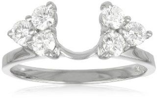 14k White Gold Round Diamond Solitaire Engagement Ring Enhancer (3/4 cttw, H I Color, I1 I2 Clarity): Jewelry
