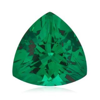 0.40 Cts of 5x5x5 mm AAA Trillion Russian Lab Created Emerald (1 pc) Loose Gemstone: Jewelry