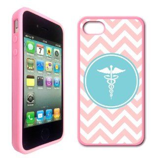 Nurse Symbol Baby Pink Zig Zag Circle Hipster Pink Silicon Bumper iPhone 4 Case Fits iPhone 4 & iPhone 4S: Cell Phones & Accessories