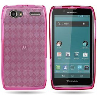 EMAXCITY Brand Flexible HOT PINK TPU Soft Cover Case with CHECKERED PLAID Design MOTOROLA XT881 ELECTRIFY 2 US CELLULAR [WCP377]: Cell Phones & Accessories