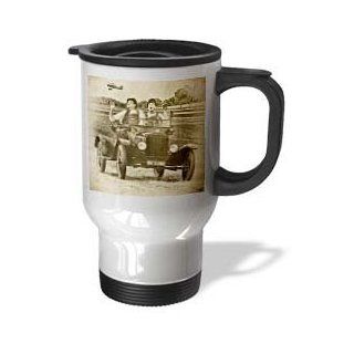 3dRose Vintage Ford Laurel Hardy Actors Stainless Steel Travel Mug, 14 Ounce: Kitchen & Dining
