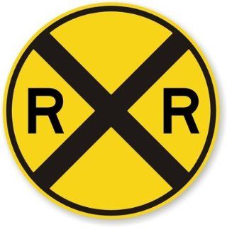 SmartSign MUTCD # W10 1 3M High Intensity Grade Reflective Sign, "Railroad crossing", 30" diameter circle, Black on Yellow: Yard Signs: Industrial & Scientific