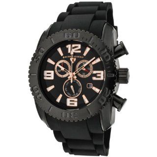 Swiss Legend Men's SL 20067 BB 01 RA Commander Collection Chronograph Black Ion Plated Rubber Watch: Watches