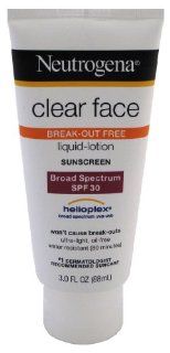 Neutrogena Clear Face Sunblock Lotion, SPF 30, 3 Ounce : Sunscreens : Beauty