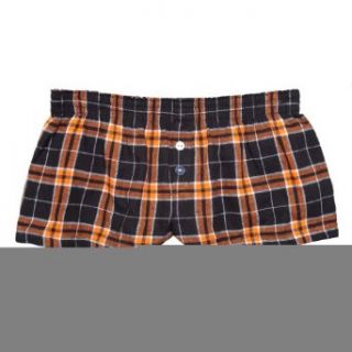 Orange Black Check Novelty Print Flannel Boxer Shorts at  Womens Clothing store