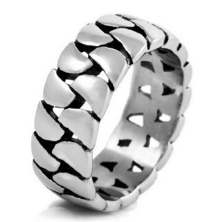 JBlue Jewelry Men's 316L Stainless Steel Band Ring Silver Black Hollow Openwork High Quality Wedding (with Gift Bag): Cheap Men S Rings: Jewelry