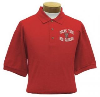 Texas Tech Men's Embroidered Pique Polo Shirt (Large) : Sports Fan Polo Shirts : Clothing