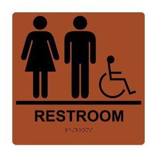 ADA Restroom With Symbol Braille Sign RRE 120 99 BLKonCanyon Restrooms : Business And Store Signs : Office Products