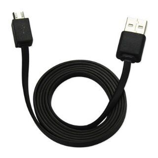 Reiko 39.9 Inch Tangle Free Flat Micro USB Data Cable   Non Retail Packaging   Black Cell Phones & Accessories