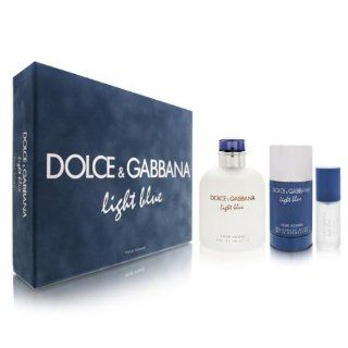Light Blue by Dolce & Gabbana for Men 3 Piece Set Includes 4.2 oz Eau de Toilette Spray + 2.4 oz Deodorant Stick + 8ml Eau de Toilette Travel Spray Health & Personal Care