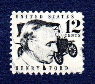 Postage Stamps United States. One Single 12 Cents Black, Henry Ford, 1909 Model T, Prominent Americans Stamp, Dated 1965 78, Scott #1286A.: Everything Else