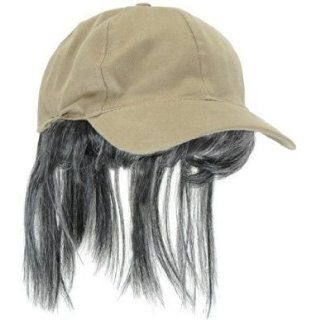 Adult Baseball Hat With Gray Wig [Apparel]: Costume Wigs: Clothing