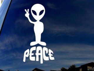Alien Peace Car Truck Laptop Sticker Decal 4" Tall: Everything Else