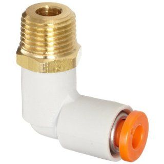 SMC KQ2L03 34A PBT & Brass Push to Connect Tube Fitting, 90 Degree Elbow, 5/32" Tube OD x 1/8" NPT Male: Industrial & Scientific