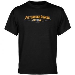 AFL Pittsburgh Power Black Distressed Logo Vintage T shirt (X Large): Novelty T Shirts: Clothing